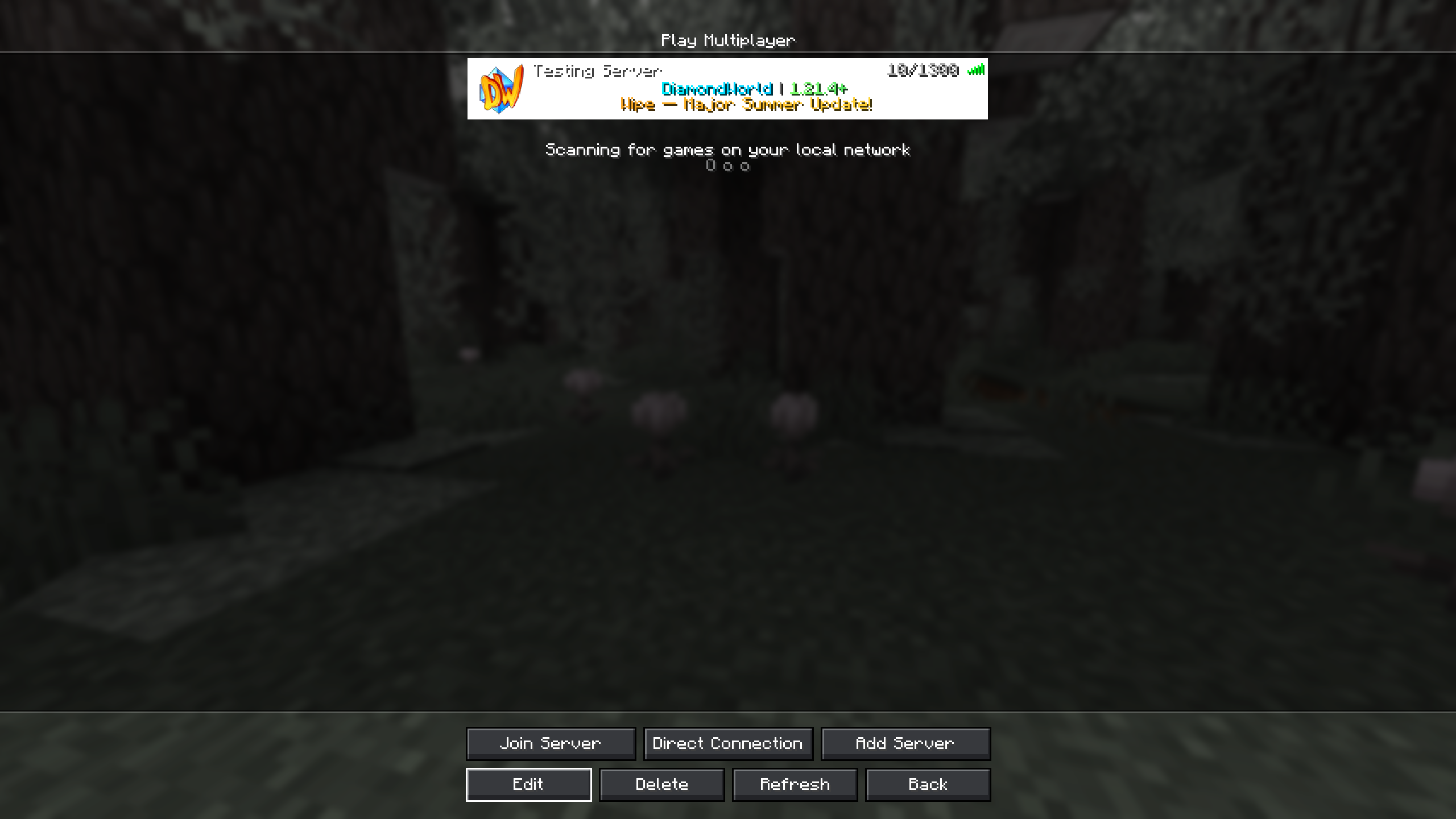 DiamondWorld settings